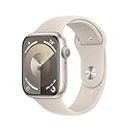 Apple Watch Series 9 GPS 45mm Smartwatch con cassa in alluminio color galassia e Cinturino Sport galassia - M/L. Fitness tracker, app Livelli O₂, display Retina always-on, resistente all’acqua