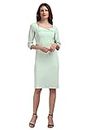 PURVAJA Women's Polyester Blend Bodycon Knee-Length Dress (Ruby-291-Tea Green-XL_Tea