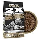 Bully Max Pro 2X High Calorie Dry Dog Food - High Protein Puppy Food for Adult Dogs & Puppies - Healthy Weight Gain & Muscle Building for Small & Large Breeds - Slow-Cooked, 600 Calories/Cup, 4 lbs