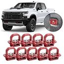 Phamyor Aluminum Tie Down Anchors Truck Bed Side Wall Anchor fit for 2007-2023 Chevy Silverado/GMC Sierra, 2015-2023 Chevy Colorado/GMC Canyon, Truck Bed Cargo Hooks, DZ97903, Red, 9pcs
