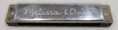 Melissa & Doug 32-Hole Tremolo C Key Silver and Gold Colored Harmonica