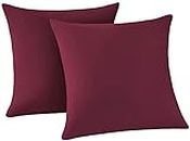 ATOOTFUSION Microfiber Double Cushion Fillers - Soft, Comfortable, and Stylish Decorative Cushions for Sofa, Car, and Bedroom (Set of 2, 40x40 cm, Maroon)