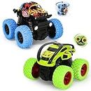 VoMii Monstertruck, 2 Stück Monster Truck Spielzeugauto für Kinder ab 3-10 Jahre, Große Gummiräder 4x4 Power Trägheitsbetriebene Fahrzeuge, 360° Stunt-Rotation, Rennwagen Spielsets für Kinder