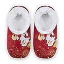 Mnsruu Merry Christmas Santa Claus Red House Fleece Slippers Comfy Bedroom Shoes Anti-Slip for Men UK 10-11