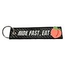 Carbon Moto Gear Motorcycle Keychains, Ride Fast, Eat Ass, Standard