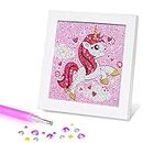 ZIBUYU® Unicorn 5D Diamond Painting Kits Wooden Frame Diamond Arts and Crafts for Kids,Children and Crafts for Kids,Size 18.5 by 18.5CM
