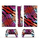 Full Set Skins Compatible with Ps5 Slim Disc Console and Controller, Ps5 Slim Disc Decoration and Protective Stickers,4