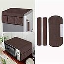 E-Retailer® Exclusive 3-Layered Polyester Combo Set of Appliances Cover (1 Pc. of Fridge Top Cover, 3 Pc Handle Cover and 1 Pc. of Microwave Oven Top Cover) (Color-Brown Polka Dot, Set of 5Pcs.)