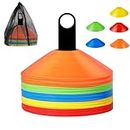 FTKINGDER 50 Pack Pro Disc Cones Sports Cones,Basketball, Agility Soccer Cones with Carry Bag and Holder for Training,Football,Field Cone Markers,Agility Field Marker Cones (Multi Color)