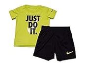 Nike Boy`s Dri-Fit T-Shirt & Shorts 2 Piece Set (Black w Cyber(76F026-KY2),2T)