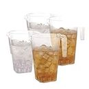 Plasticpro Clear Plastic Premium Water or Beverage Pitchers for Restuarants, Party's, or Schools 80 ounce Pack of 4