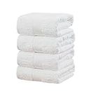 Easytry Premium 100% Cotton Bath Towels Set - 4 Pack 68x137cm 600GSM Softness and Absorbency Bathroom Towels for Spa, Hotel, and Home Use - White