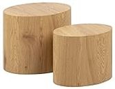 AC Design Furniture Rico Table Basse Lot de 2, H: 40 x l: 33 x P: 48 cm, Chêne Sauvage, Bois, 2 pc