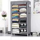AYSIS 6 Layer Fancy and Portable Foldable Collapsible Closet/Cabinet (Need to Be Assembled) (Wardrobe_Grey)