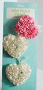3 Mini Floral Hearts Ornaments for Parties Weddings Home Decor Craft Projects