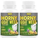 HXN Horny Goat Weed For Men & Women tablet With Maca Root Hornygoatweed As Testosterone Booster Dietary Supplement Sugar-free Hight Strength- 120 Tablets,(Pack 2)
