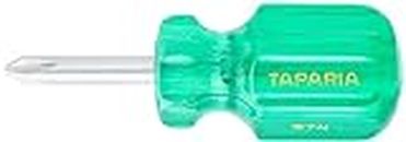 Taparia 974 Steel Two in One Stubby Screw Driver (Green and Silver)