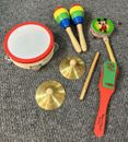 Melissa and Doug Mixed Lot of Musical Instruments Wood Maracas Shakers