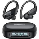 occiam Wireless Earbuds Bluetooth Headphones 96hrs Playback Sport Ear Buds Earphones Over Ear Deep Bass with Earhooks Microphone for Working Out Running Gym TV Listening (Black)