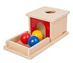 Adena Montessori Full Size Object Permanence Box with Tray Three Balls Montessori Toys for 6-12 Month Infant 1 Year Old Babies Toddlers,Red, 4 Pcs