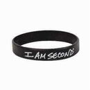 5PC  I Am Second Wristband Black & White Rubber Silicone Bracelet Live For Jesus