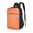 SPENZ BAGS Travel Laptop Backpack for Women's & Men's | Carry On Bag, College & School Students Bookbag With Raincover-Coral Orange (Medium Size)