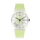 Swatch SO29K106 Unisex Monthly Drops Green Daze Quartz Strap Watch