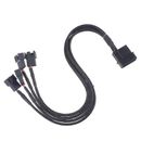 Fan Power Supply Cable 1 to 4 w Big 4Pin Input Jack for CPU 13.4" 2pcs - Black