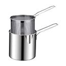 SGMART Small Deep Frying Pot with Basket 1200ml Stainless Steel Fryer Pot with Long Handle Mini deep Oil Fryer for French Fries/Shrimp/Fish/Chicken Wings/Boiling Butter/Sauce/Gravies/Pasta(1-Pcs)