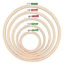 M Fabrics Wooden Embroidery Hoop Ring Frame Crafts - Adjustable Cross Stitch Embroidery Circle Hoop, Embroidery Art Hoop, Cross Stitch Craft, Sewing Tool, Embroidery - Size (Pack of 5 Assorted)