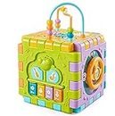 ESnipe Mart® Activity Cube Multipurpose Play Centre for Toddlers and Kids, Skill Improvement Educational Game Toys, Busy Learner Cube