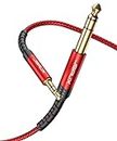 JSAUX® 3.5mm to 6.35mm Stereo Audio Cable, 6.35mm 1/4" Male to 3.5mm 1/8" Male TRS Bidirectional Stereo Audio Cable Jack 4FT for Guitar, iPod, Laptop, Home Theater Devices, Speaker and Amplifiers
