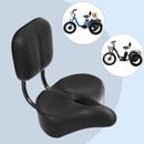 Symple Stuff Serlin Oversized Universal Bike Seat w/ Backrest, 13" x 11.8" Bicycle Saddle Seat w/ Back Support in Black | Wayfair
