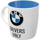 Nostalgic-Art Tazza da caffè retrò, BMW – Drivers Only – Idea regalo per amanti di accessori per auto, Design vintage, 330 ml, in ceramica