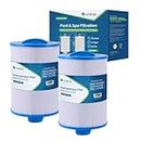 Vistar Water Technologies 6CH-940 Spa Filter Replacement for PWW50P3 with 1 1/2" coarse Thread, 817-0050, Filbur FC-0359, 25252, 03FIL1400, Compatible to Waterway, 2 Pack Screw-in SAE Thread Filters