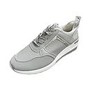 Zapatos de Vestir para Mujer 2024 Winter Sneakers for Women Running Shoes Lace Up Wedge Sports Shoes Thick Sole Sloping Heel Walking Tennis Shoes Comfort Gray 41