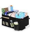 Car Organiser for Front and Back Seat - Keep Your Car Tidy and Organised with Multiple Pockets, Cup Holders, and Adjustable Dividers for Toys, Books, Snacks, Water Cups, Umbrellas, Baby Bottles.