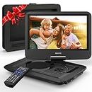 DEVINC 12.5" Portable DVD Player with 5-Hour Rechargeable Battery, 10.5" HD Swivel Screen with Car Headrest Holder, Car Charger and Power Adaptor, Support CD/DVD/SD Card/USB, Region Free (Black)