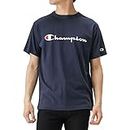 Champion C3-P302 Men's Short Sleeve T-Shirt, 100% Cotton, Classic, Script Logo Print, Short Sleeve T-Shirt, Navy, S