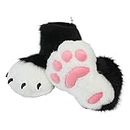 BNLIDES Cosplay Animal Cat Wolf Dog Fox Fursuit Feet Paw Claw Shoes Furry Boots Costume Accessories for Adult (White-Black)