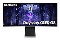 Samsung 34-inch(86.8cm) 3440 x 1440 Pixels Odyssey OLED G8 Ultra WQHD, 175 Hz, 0.1ms, HAS, Curved Gaming Monitor, USB Type -C, Smart TV, Gaming Hub, AMD FreeSync (LS34BG850SWXXL, Black)
