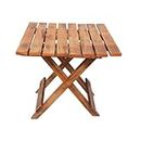 CraftsX2Z Handmade Wooden Outdoor Adirondack 13 Inch Natural Brown Square Foldable Coffee Table, Patio End Table for Poolside Garden, Living Room, Bedroom, Small Spaces