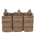 Outdoor Sports Airsoft Gear Molle Assault Combat Hiking Bag Vest Accessory Camouflage Pack Fast Cartridges Clip Ammunition Carrier Ammo Holder Tactical Mag G36 Triple Magazine Pouch - Tan