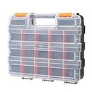 CASOMAN Double Side Tool Organizer with Impact Resistant Polymer and Customizable Removable Plastic Dividers