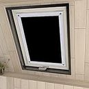Eurohome 100% Verdunkelung Dachfenster Rollo ohne Bohren Sonnenschutz Verdunkelungsrollo mit Saugnäpfen für Fenster Schwarz 48x98 cm