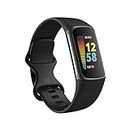 Fitbit Charge 5 Advanced Fitness & Health Tracker with Built-in GPS, Stress Management Tools, Sleep Tracking, 24/7 Heart Rate and More, Black/Graphite, One Size (S &L Bands Included) (Renewed)