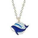 WEITING nuevo collar de pareja harajuku, collar creativo con colgante de ballena azul, accesorios de joyería para mujeres y hombres-XL0903-A