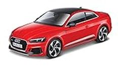 Bauer Spielwaren Bburago Audi RS5 Coupe (2019): modellino auto in scala 1:24, porte e cofano apribile, 19 cm, colori assortiti, 1 pezzo