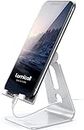 Lamicall Adjustable Phone Stand, Phone Holder: [Update Version] Mobile Phone Dock Compatible with iPhone 12 11 X XR XS 8 7 6 6S Plus, All Android Smartphone, Desktop Accessories - Silver