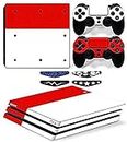 Elton Red&White Theme 3M Skin Sticker Cover for PS4 Pro Console and Controllers + 4 Led bar Decal